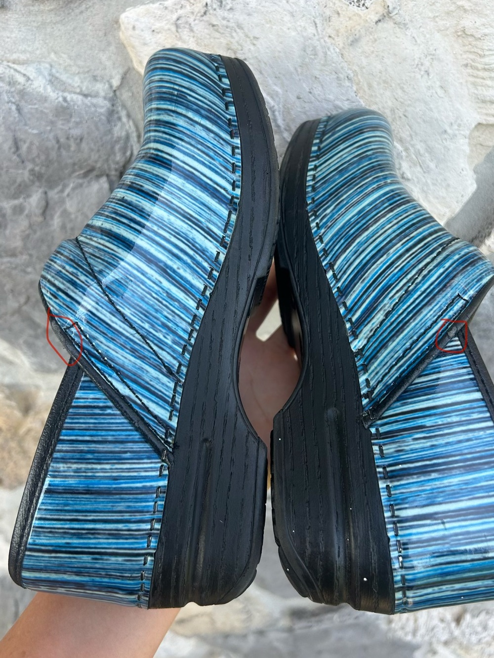 Dansko XP Clogs Size 37 (US 6.5-7) Blue Slip On Comfort Shoes Removable Insoles - Picture 6 of 9